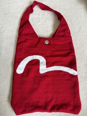 Red Evisu noted tote bag